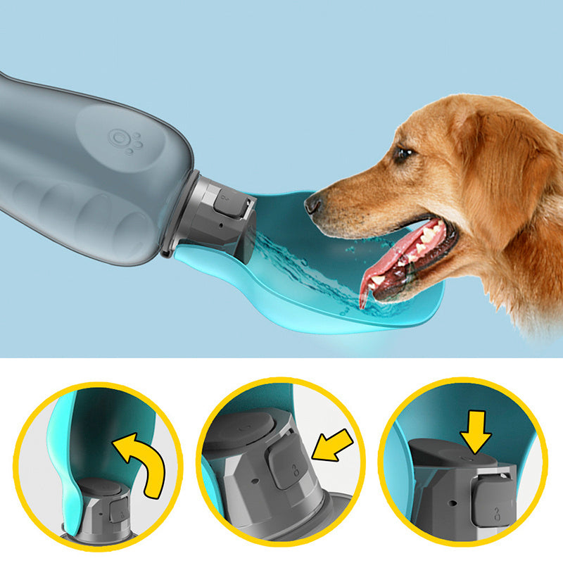 800ml Dogs Water Bottle Portable High Capacity Leakproof - Pet Foldable Drinking Bowl - Golden Retriever Outdoor Walking Products