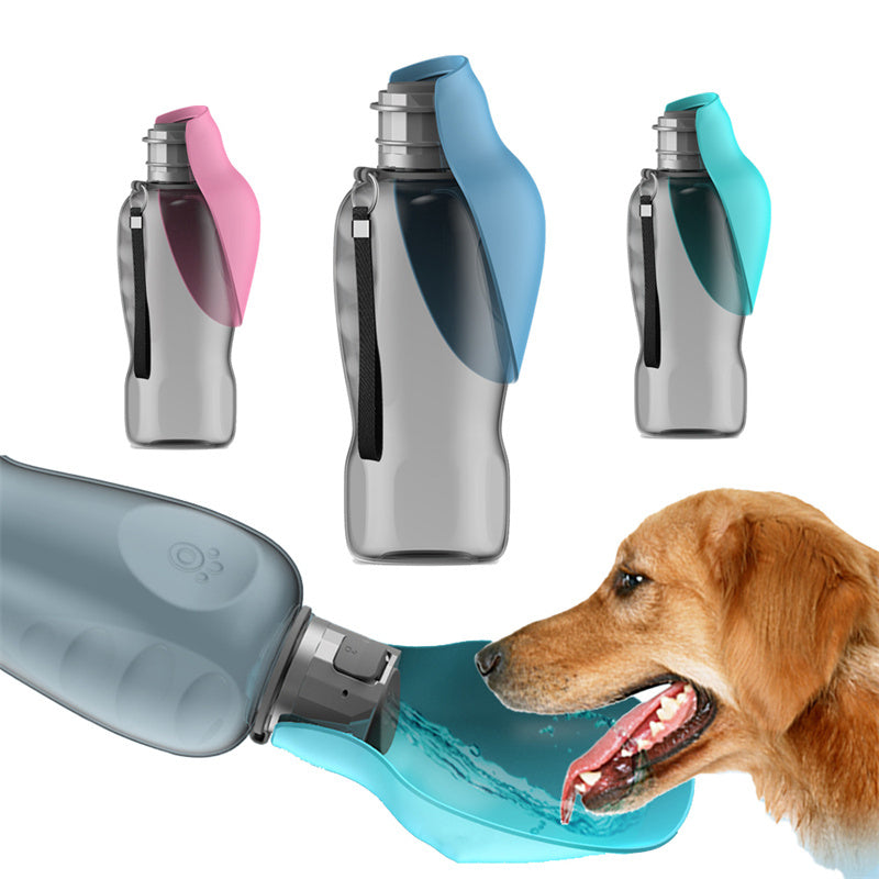800ml Dogs Water Bottle Portable High Capacity Leakproof - Pet Foldable Drinking Bowl - Golden Retriever Outdoor Walking Products